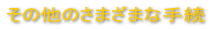 ���̑��̂��܂��܂Ȏ葱 